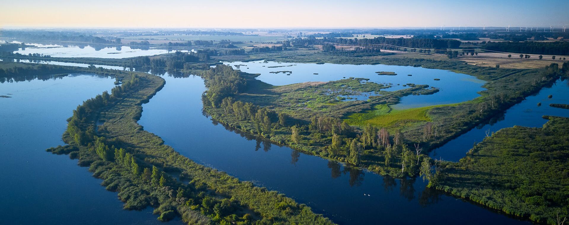 Wide water landscape near Menzlin