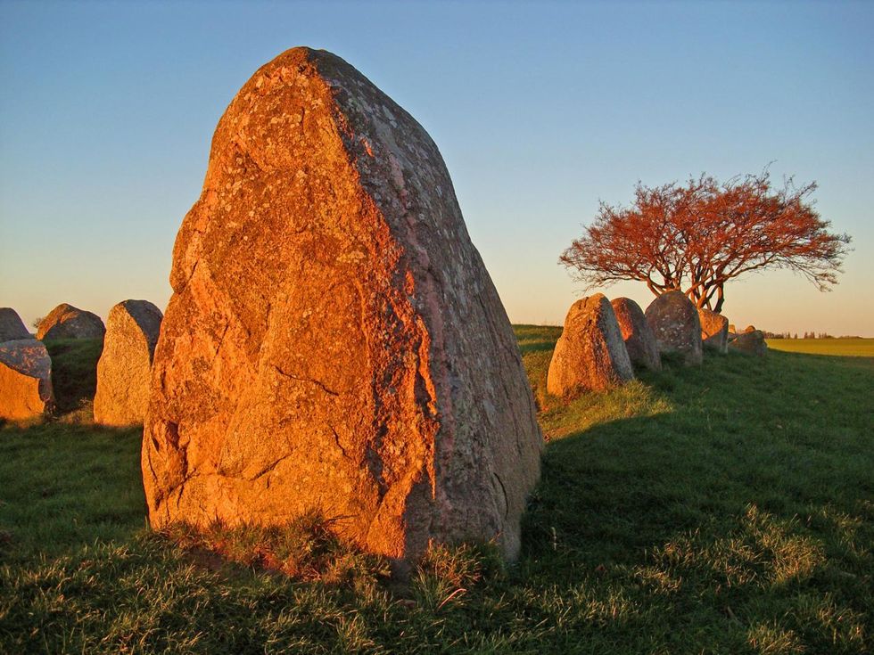 Imposing megalithic tomb by the sea